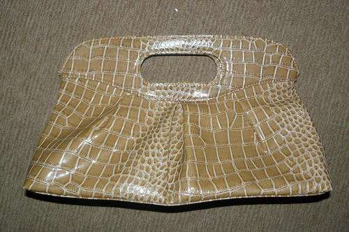 Faux croc clutch