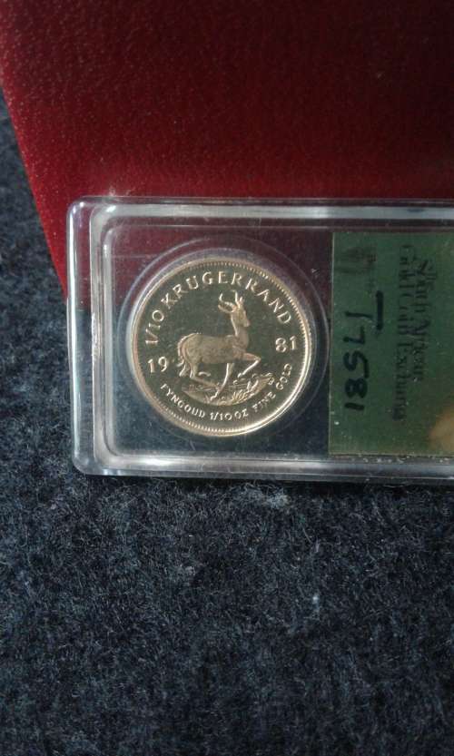 1981 GOLD COIN 1/10 DE PAUL KRUGER IN PROOF SEALED CAPSULE