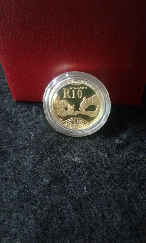 24 CT SOLID PURE GOLD LION HEAD NATURE RAMA COIN IN SEALED CAPSULE