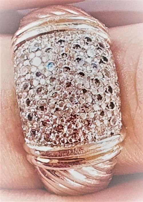 Beautiful `Big and Bulky` Sterling Silver Cluster Dress Ring