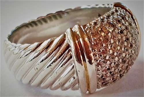 Beautiful `Big and Bulky` Sterling Silver Cluster Dress Ring