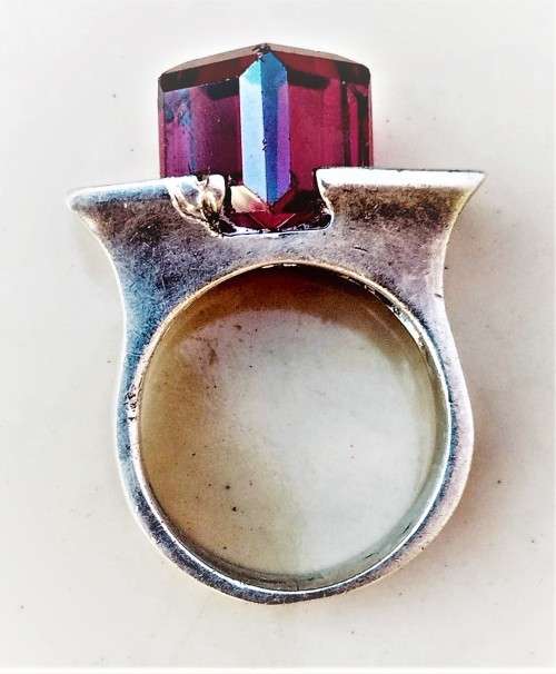 Ultra Modern `CUBE RED GARNET` Set in 925 SILVER