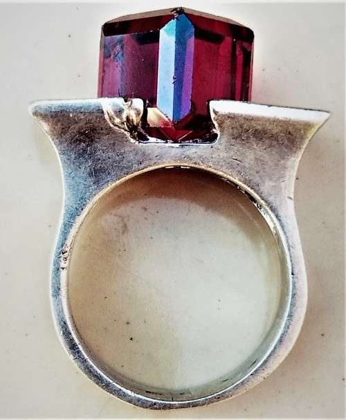 Ultra Modern `CUBE RED GARNET` Set in 925 SILVER