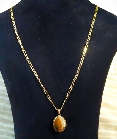 `ANTIQUE` Genuine Gold `LOVE LOCKET` Mounted on a `DOUBLE LINK` 9 Carat Gold Chain