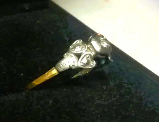 `ANTIQUE`  LADIES 0.15 Carat DIAMOND ENGAGEMENT RING set in 18 Carat