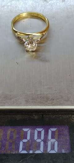 0.50ct Genuine DIAMOND set in 18ct Yellow Gold and Palladium Engagement Ring