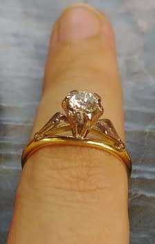 0.50ct Genuine DIAMOND set in 18ct Yellow Gold and Palladium Engagement Ring