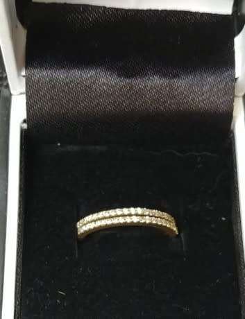 `Moda Caprea` Two 9ct Double Row half stone `GENUINE FULL CUT DIAMONDS` Rings