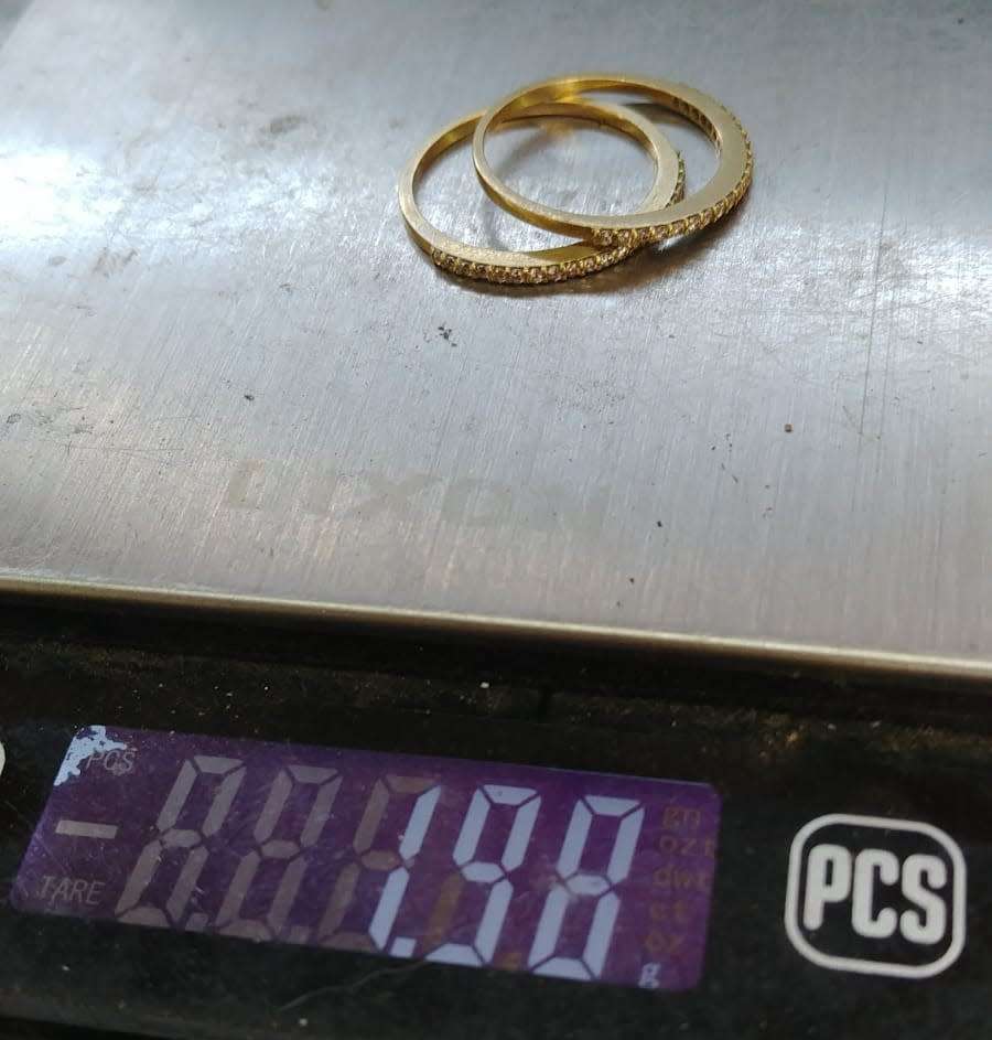 `Moda Caprea` Two 9ct Double Row half stone `GENUINE FULL CUT DIAMONDS` Rings