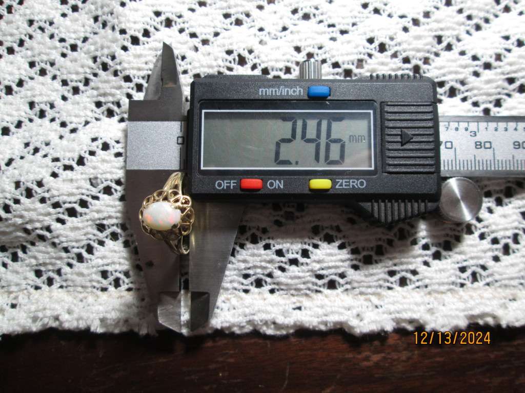 Australian Natural `Sugar Opal` Ring Set in `9ct Genuine Yellow Gold`