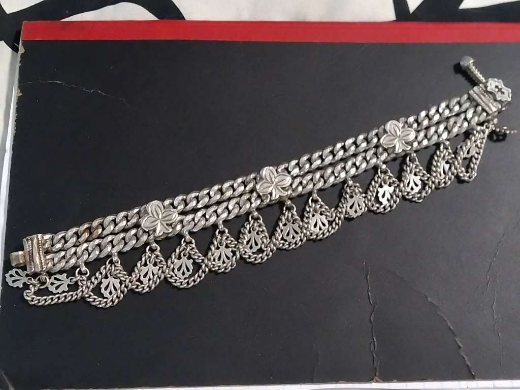 `Scrap Metal Value R5000` / 253 GRAMS `VERY RARE` Cultural` 925 Sterling Silver Armband.