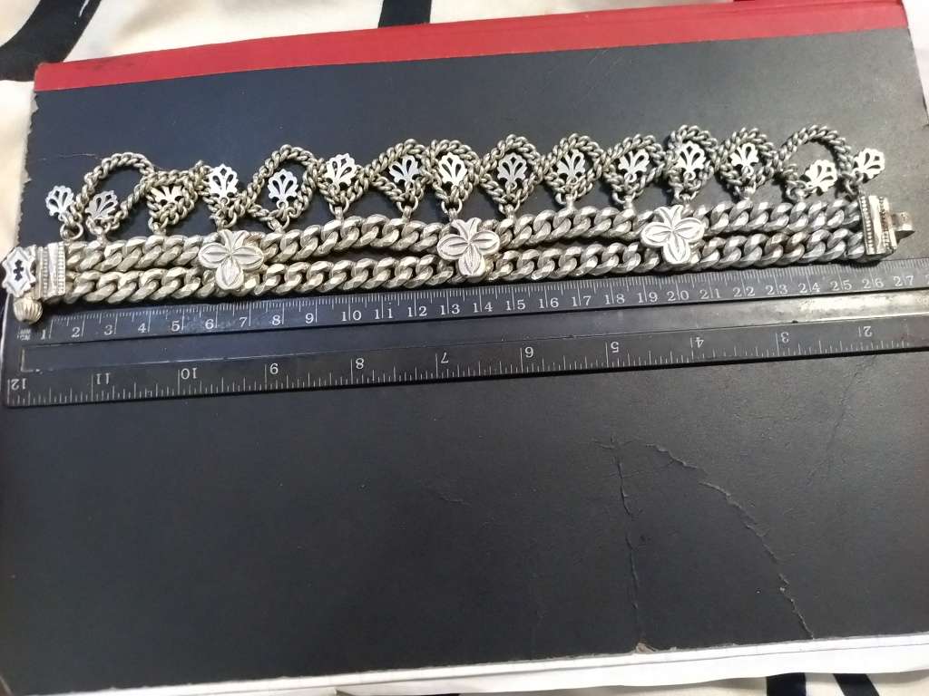 `Scrap Metal Value R5000` / 253 GRAMS `VERY RARE` Cultural` 925 Sterling Silver Armband.