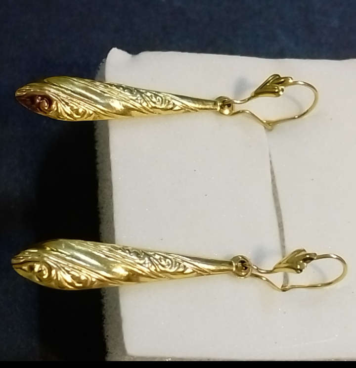 9CT Yellow Gold `CHANDILIER` Drop Earrings (Genuine Gold)