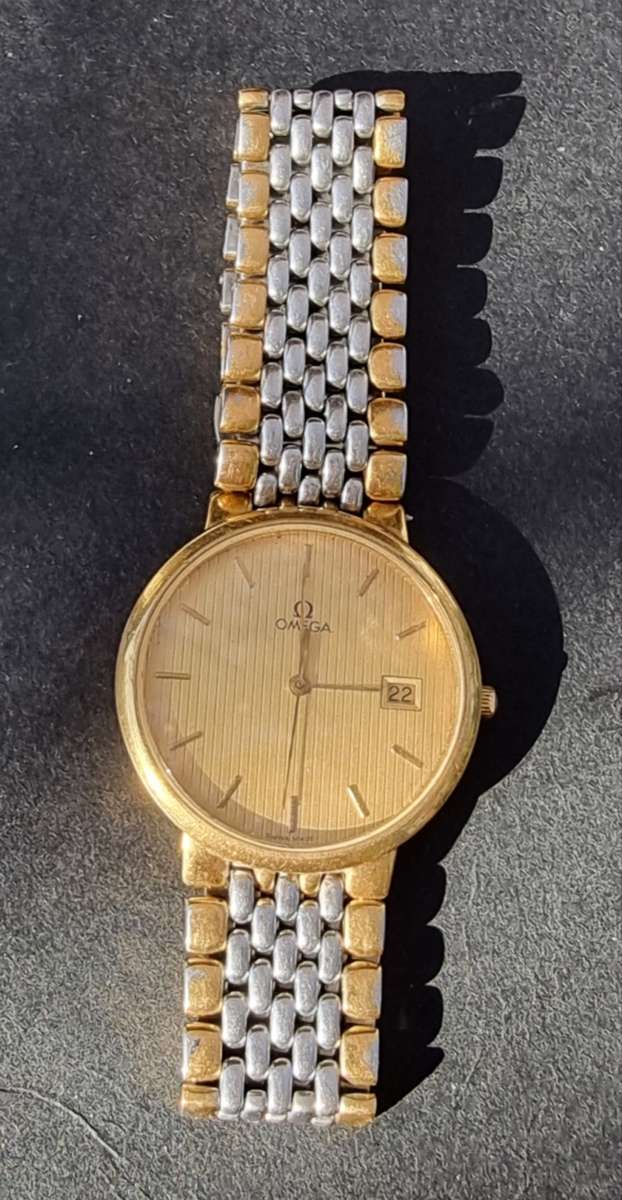 "PERFECT WORKING CONDITION"`OMEGA` De Ville Men`s  Gold Two Tone Watch. (Genuine)