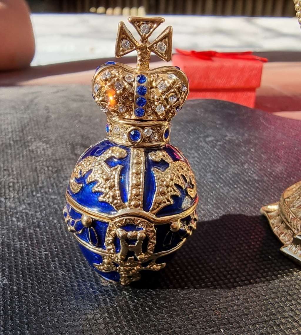 Double Blue Egg Jewelry Box Easter Egg.