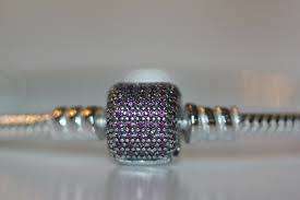 **PANDORA** Moments Silver Bracelet, Fancy Purple Signature Clasp
