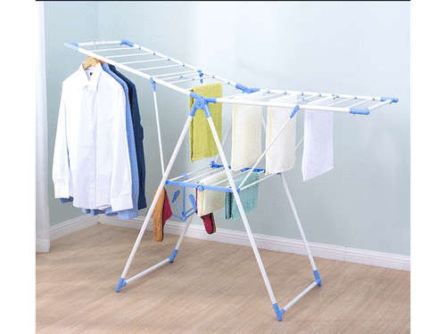 Butterfly style foldable clothes drying rack