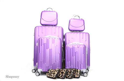 Luxury ABS Lightweight Design 10 Piece Luggage Set-Strip