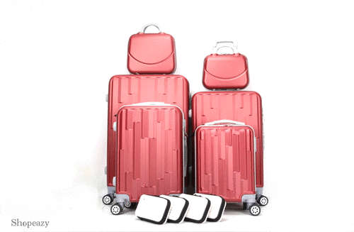 Luxury ABS Lightweight Design 10 Piece Luggage Set-Strip