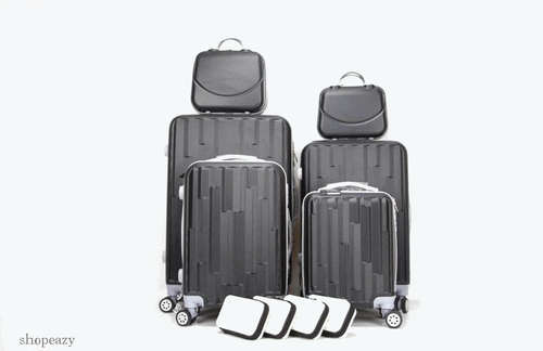 Luxury ABS Lightweight Design 10 Piece Luggage Set-Strip