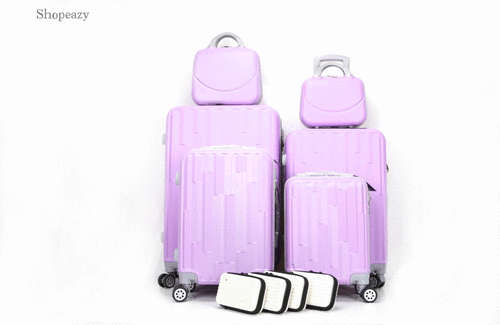 Luxury ABS Lightweight Design 10 Piece Luggage Set-Strip