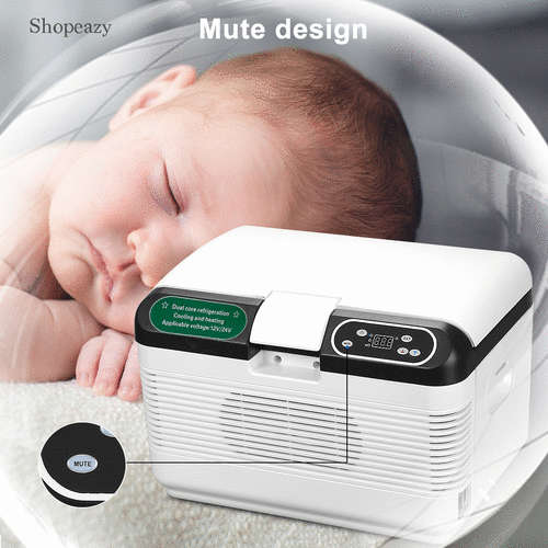 12L Portable Dual-core Fridge Camping Car Truck Cooler Refrigerator Heater Box