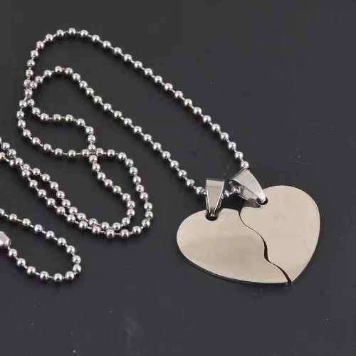 Heart Shape Stainless Steel Pet Dog Tags + 60cm Bead Chains Fashion men pendants Army dog tags