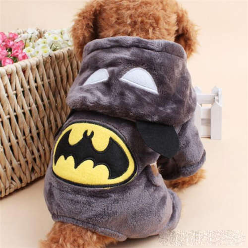New Warm Pet Coat Winter Dog Clothes Cute Puppy batman Costume Hoodie Jumpsuit Clothing for Small Do