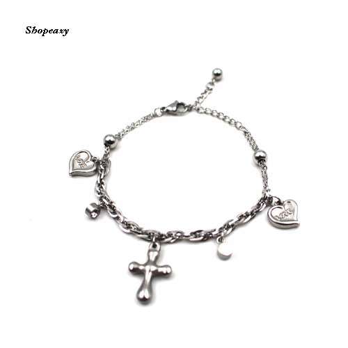 Trendy Jesus Cross Pendant Bracelet Chain