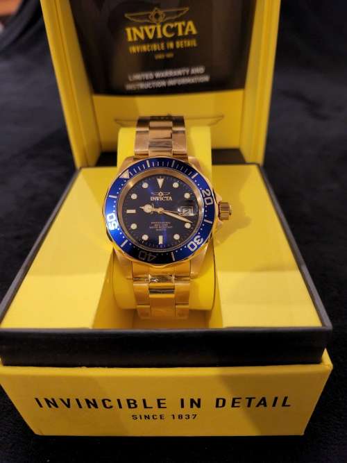 INVICTA PRO DIVER GOLD PLATED 40MM 200M WATER RESISTANT