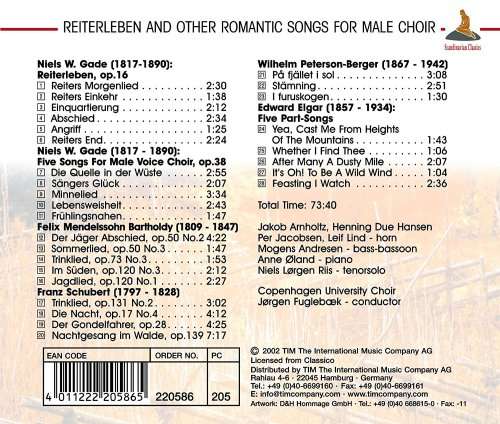 Romantic Songs for Male Choir [CD]