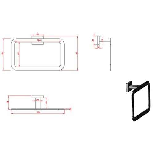 Evox Alto Hand Towel Ring (Chrome)