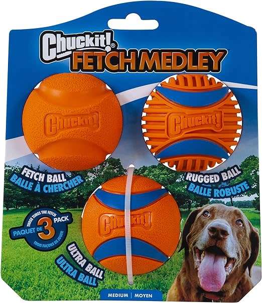 Chuckit! Dog Fetch Ball Medley (Medium 3 Pack)