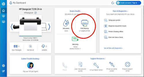 HP DesignJet T230 24` Wide Format Printer