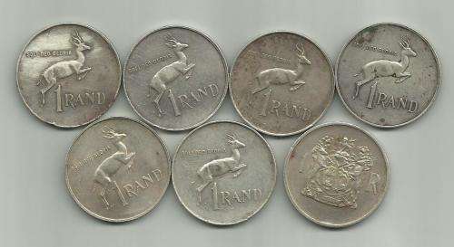 R1 Silver Lot (7 Coins) - For Silver Bullion - 80% Silver - Less than silver price