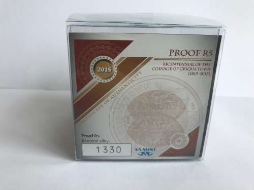 R5 GRIQUA TOWN BICENTENARY COIN with Magnifier Set