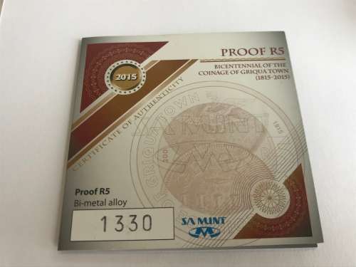 R5 GRIQUA TOWN BICENTENARY COIN with Magnifier Set