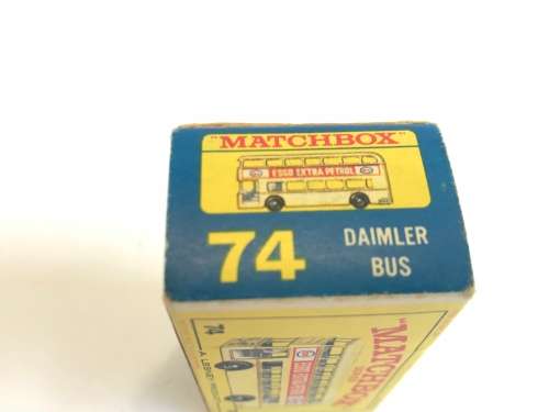FOR GERRIT ONLY - Box only - MATCHBOX LESNEY #74 DAIMLER DOUBLE DECKER BUS, WHITE WITH ORIGINAL BOX