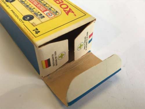 FOR GERRIT ONLY - Box only - MATCHBOX LESNEY #74 DAIMLER DOUBLE DECKER BUS, WHITE WITH ORIGINAL BOX