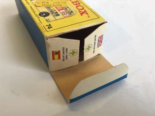 FOR GERRIT ONLY - Box only - MATCHBOX LESNEY #74 DAIMLER DOUBLE DECKER BUS, WHITE WITH ORIGINAL BOX