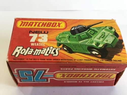 Matchbox Lesney Superfast Rola-Matics #73 - Weasel In Original Box