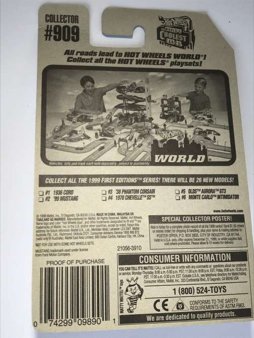 1999 HOT WHEELS #909 FIRST EDITIONS - 99 MUSTANG