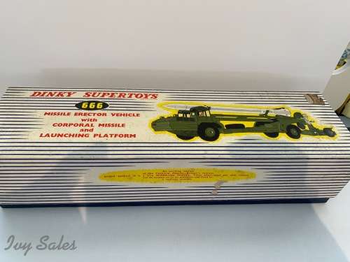 FOR DALE ONLY - Dinky Toys #666 Missile Erector Vehicle With Corporal Missile And La+ ORIGINAL BOX