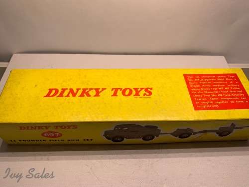 Dinky Toys #697 - 25 Pounder Field Gun Set + Original Box - MINT