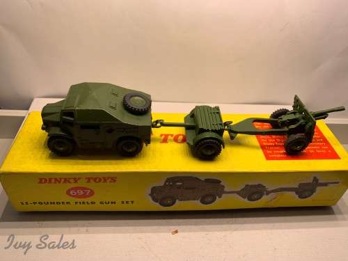 Dinky Toys #697 - 25 Pounder Field Gun Set + Original Box - MINT