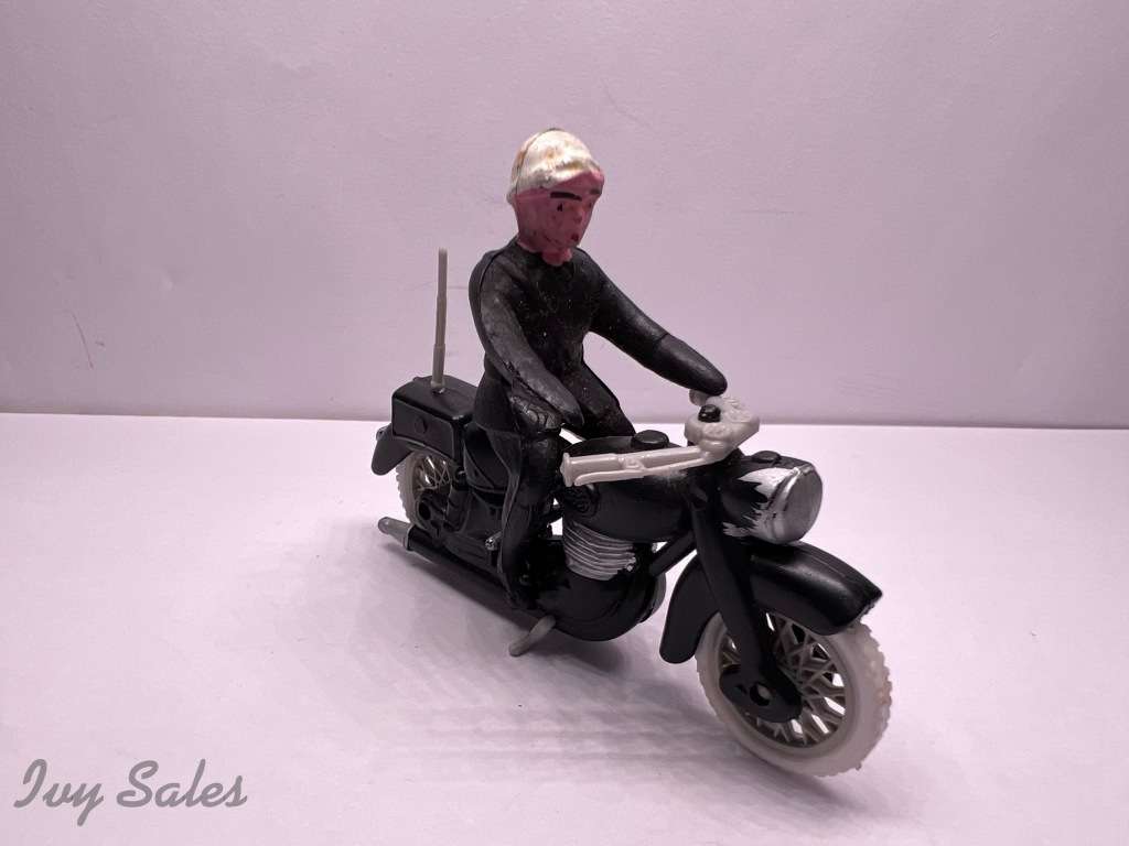 Minialuxe Police Route Motorcycle made in France 1959 - PLASTIC RARE - REPAINT