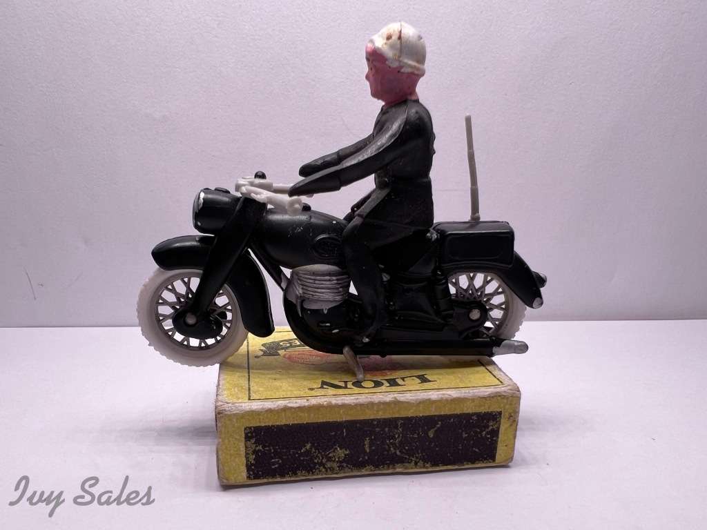 Minialuxe Police Route Motorcycle made in France 1959 - PLASTIC RARE - REPAINT