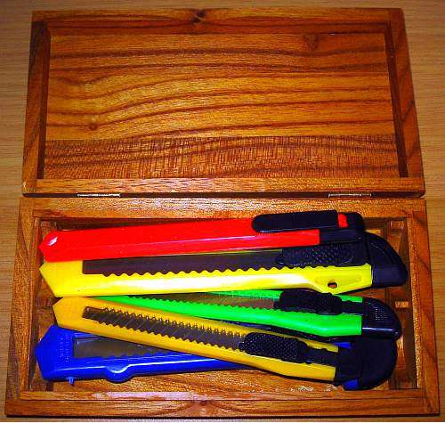 Craft Knives in Wooden Box