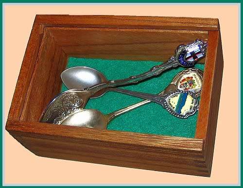 Souvenir Spoons in Wooden Box