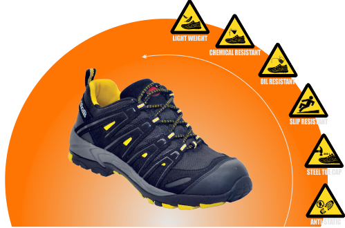 BATA Trail Safety Shoe - Yellow